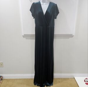 Velvet Maxi Dress Forest Fairy Y2K 0X Faux Wrap Bridesmaid Tall Holiday Formal